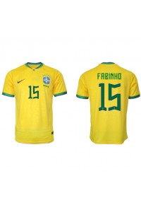 Fotbalové Dres Brazílie Fabinho #15 Domácí Oblečení MS 2022 Krátký Rukáv
